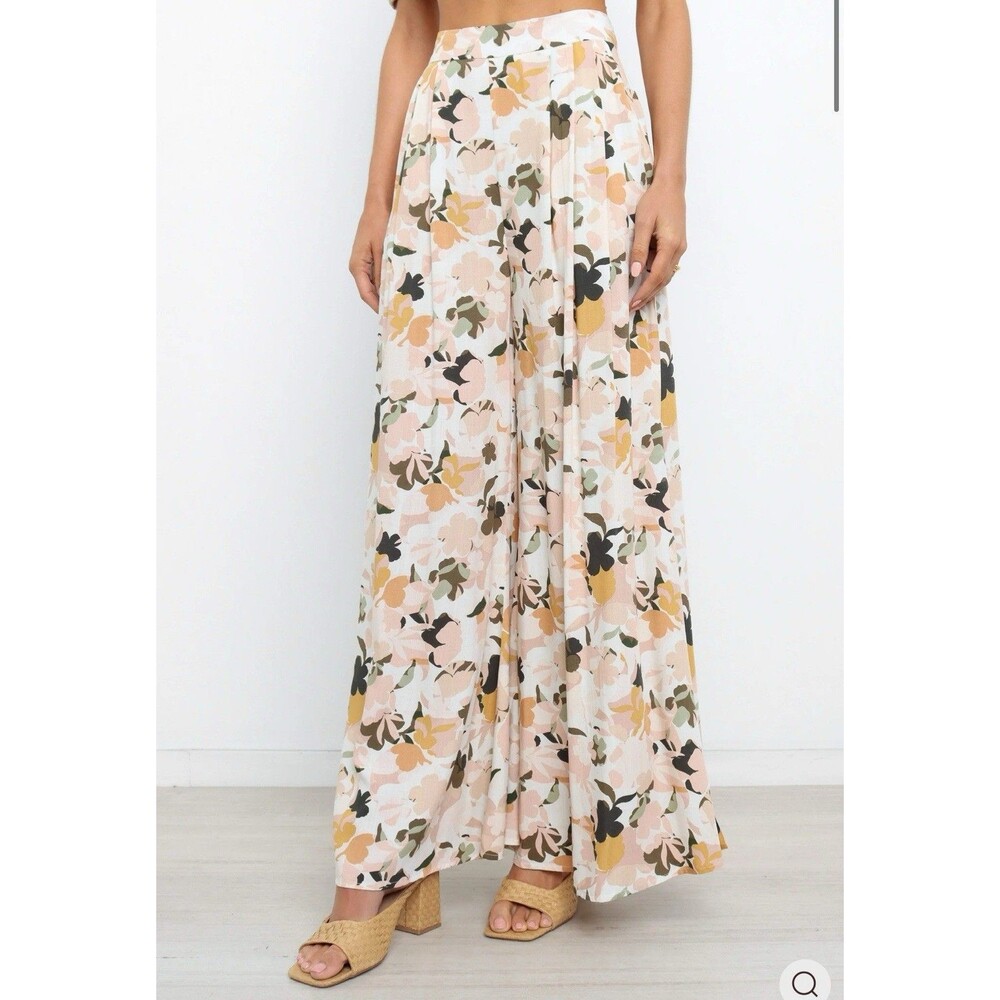 NEW Petal & Pup Lessie Pants in Blush Size 12 High Waist Wide Leg Rayon Floral - Picture 10 of 11